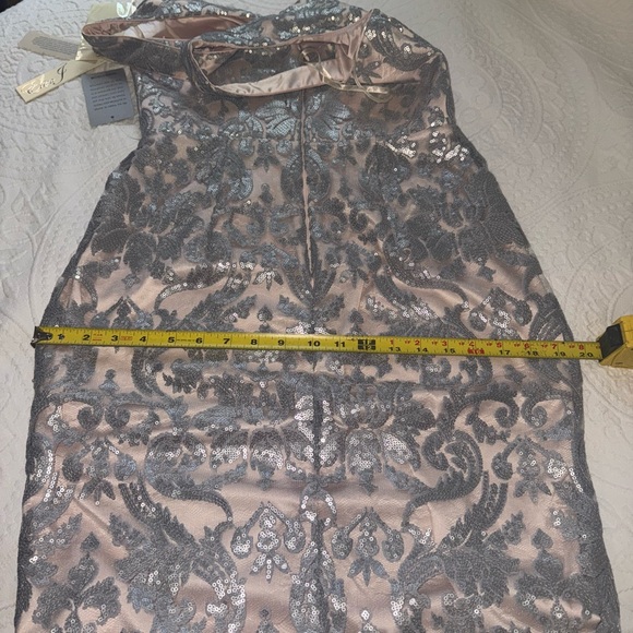 Wedding, formal,prom stunning silver evening dress - Picture 13 of 16